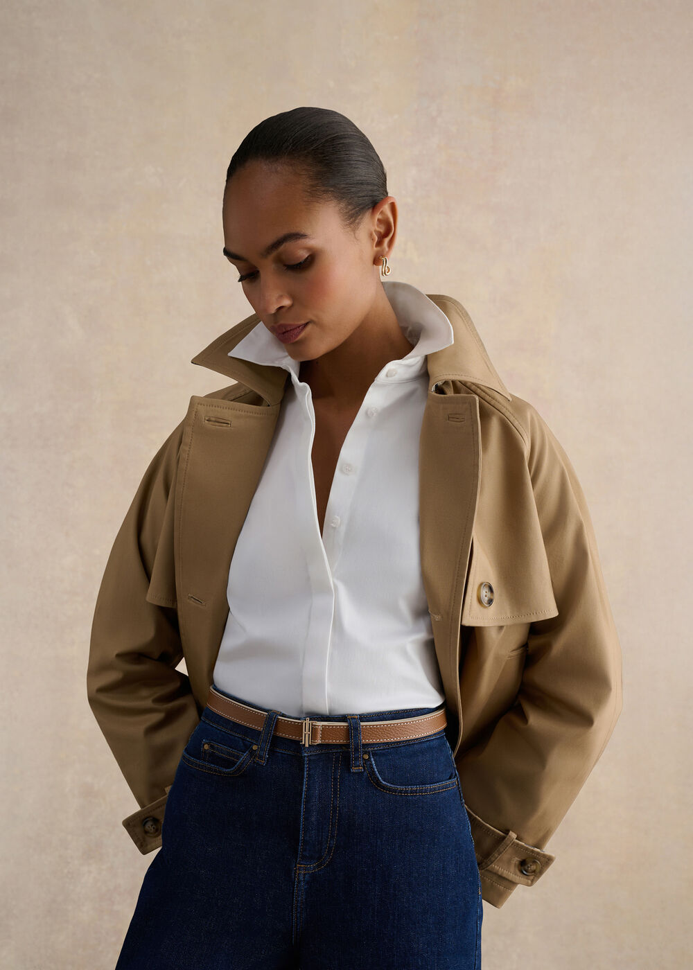 Nala Leather Skinny Belt, Tan Ivory, hi-res