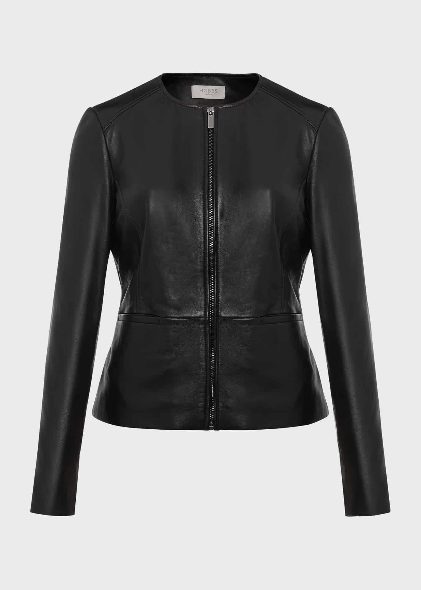 Hobbs black clearance leather jacket