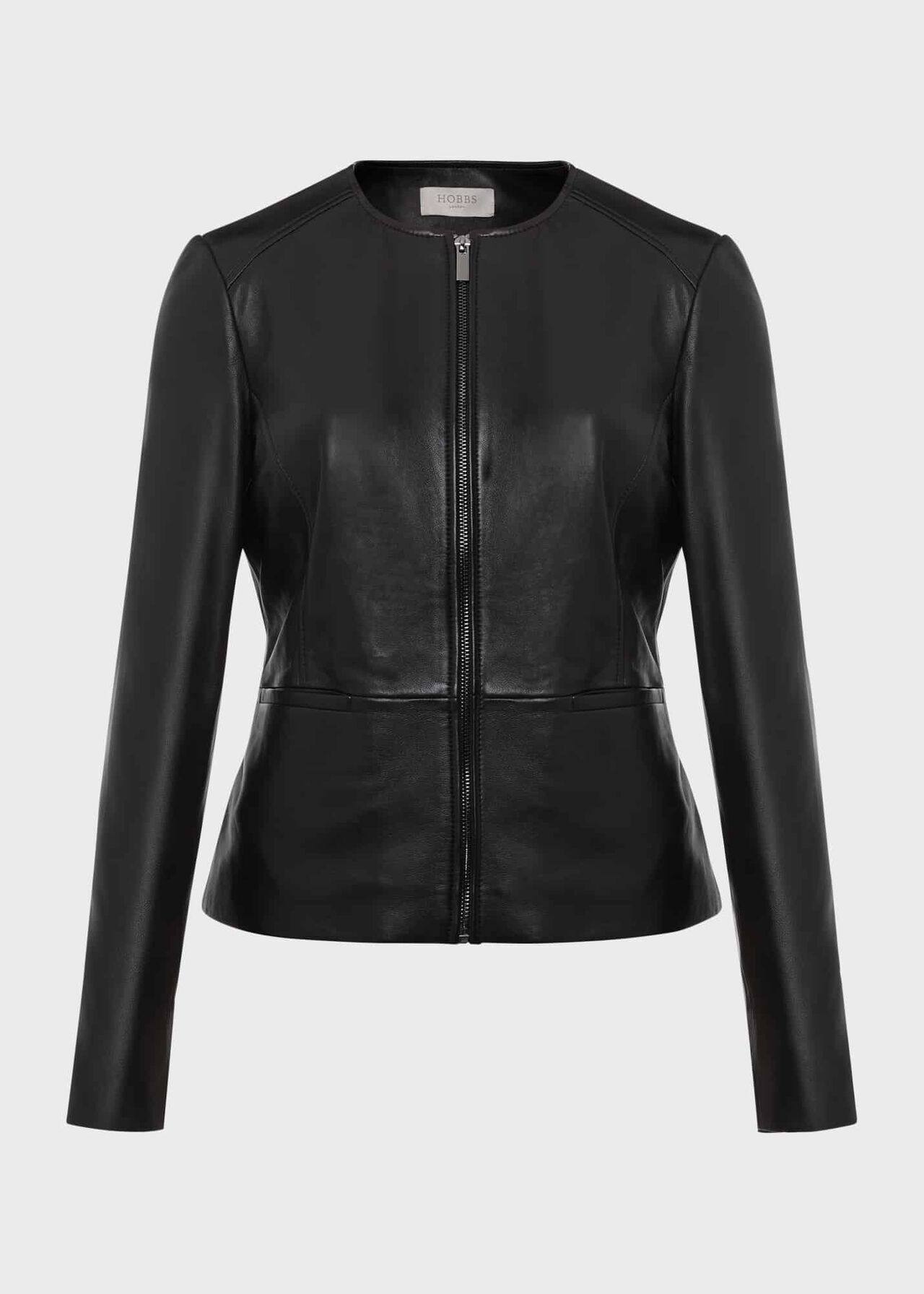 Eden Leather Jacket, Black, hi-res