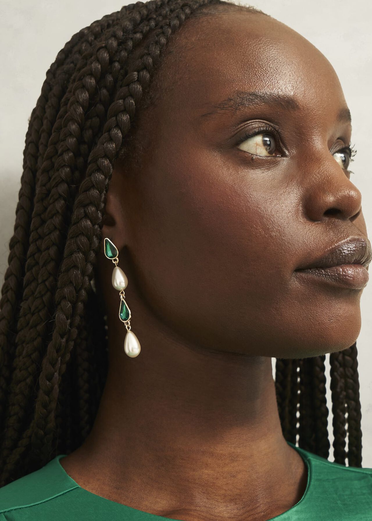 Laurie Earring, Gold Green, hi-res
