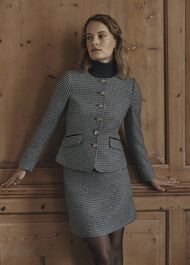 Dolly Wool Jacket, Black White, hi-res