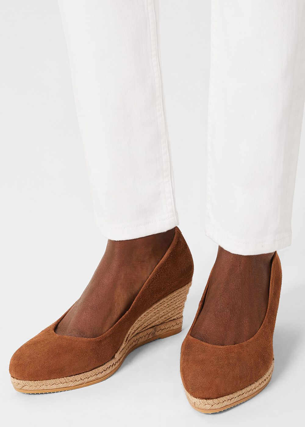 Anna Espadrille Court Shoes, Tan Brown, hi-res