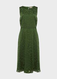 Adaline Jacquard Fit And Flare Dress, Fern Green, hi-res