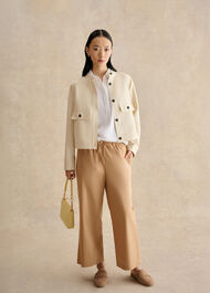 Dahlia Linen Shirt, White, hi-res