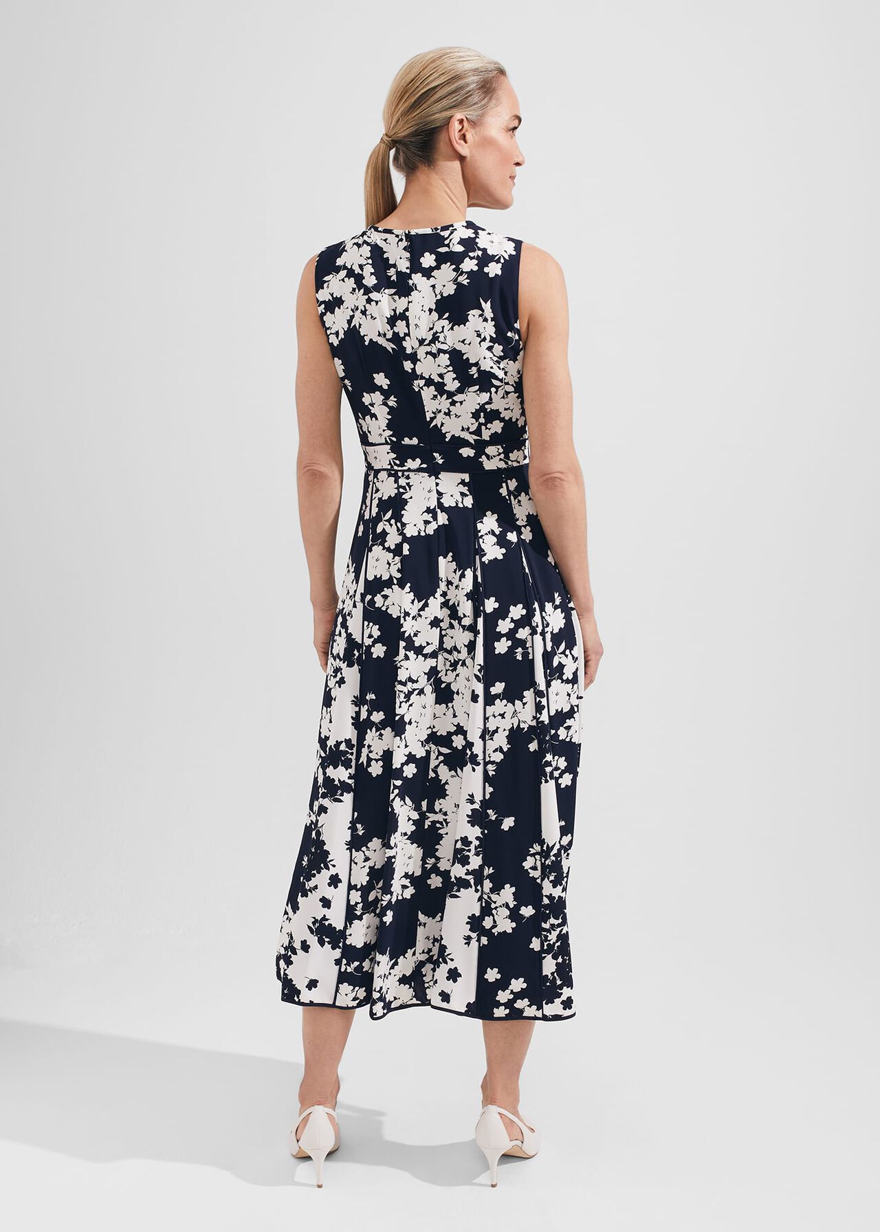 Petite Angelica Fit And Flare Dress, Midnight Ivory, hi-res