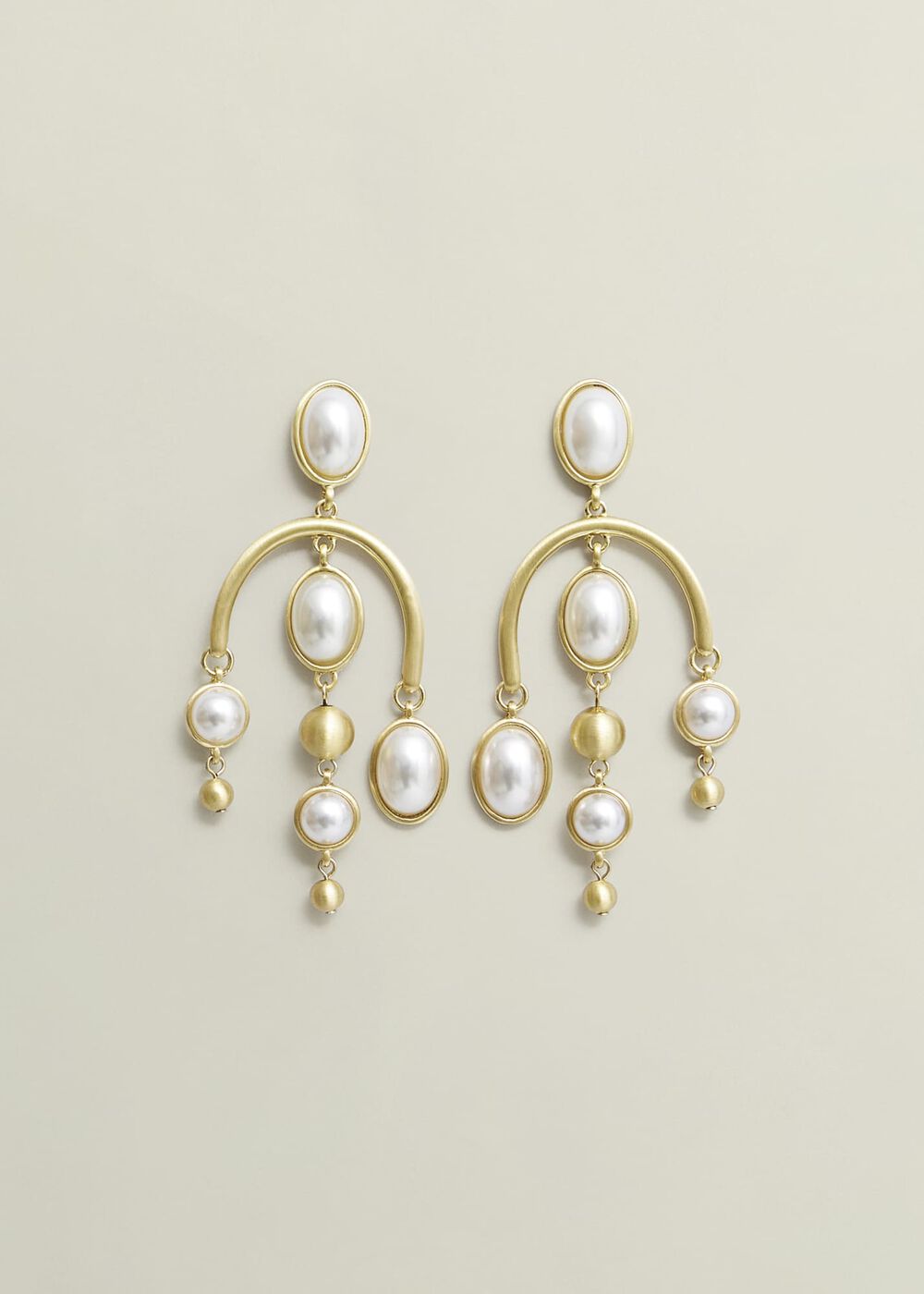 Saffie Earrings, Gold Ivory, hi-res