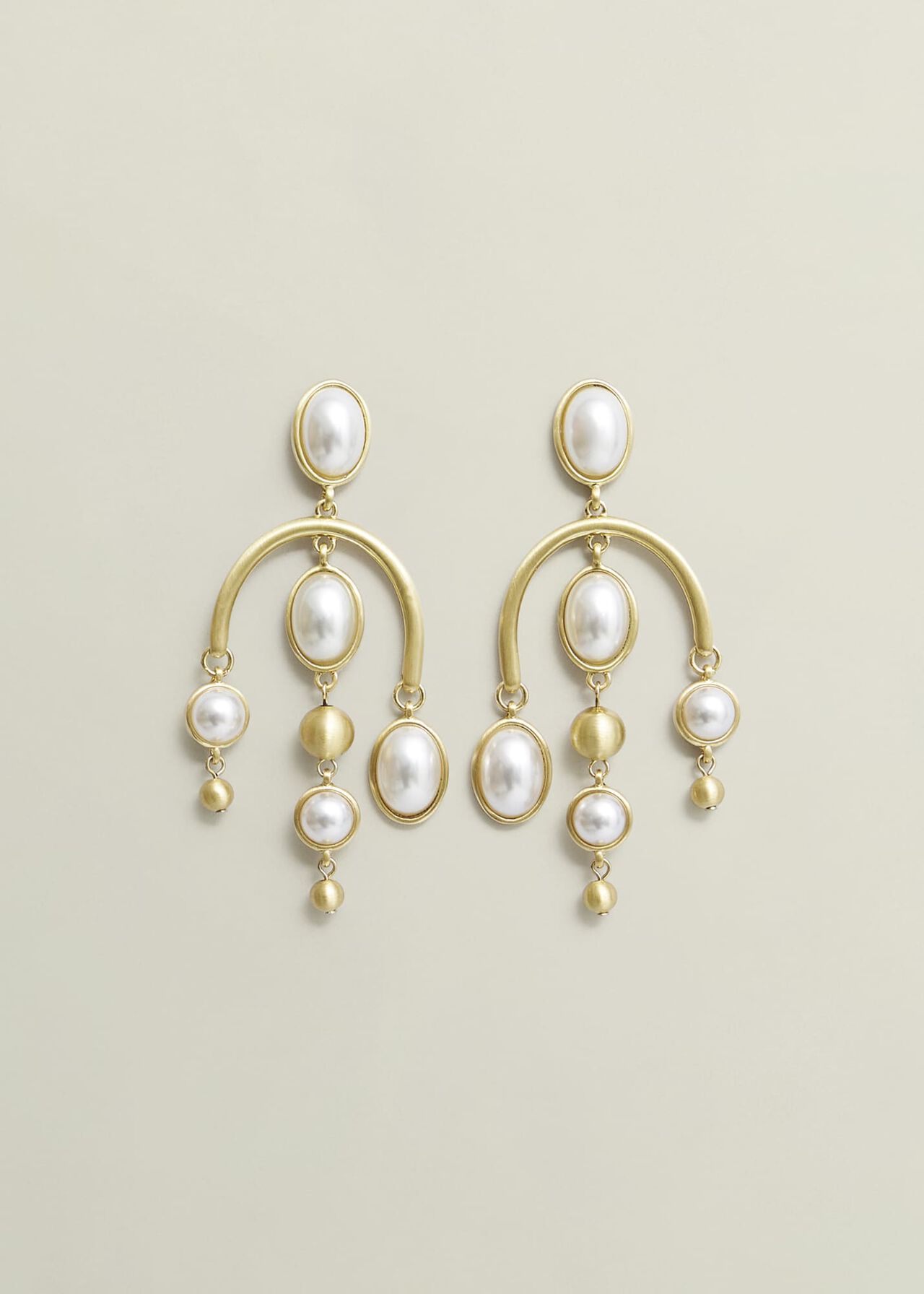 Saffie Earrings, Gold Ivory, hi-res