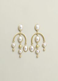 Saffie Earrings, Gold Ivory, hi-res