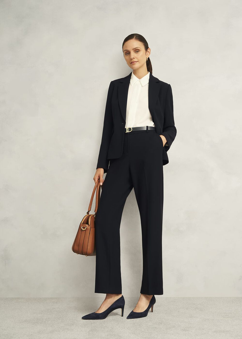 Ivy Straight Pants, Navy, hi-res