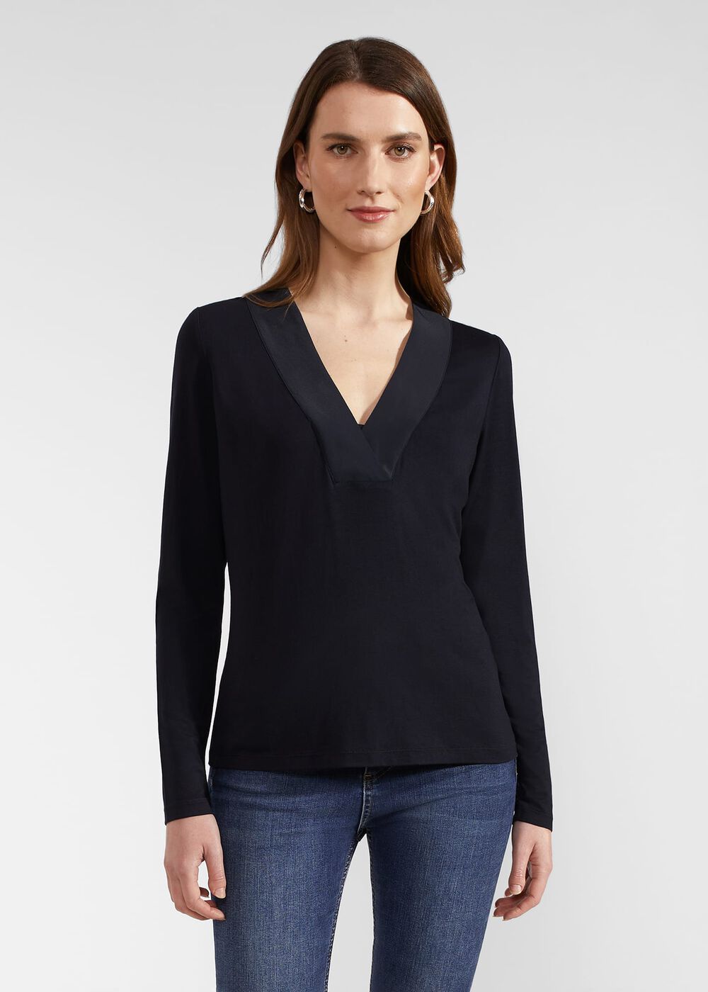 Jonie Long Sleeved Top, Hobbs Navy, hi-res