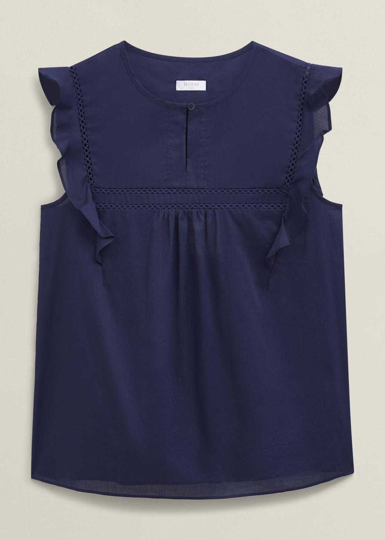 Navy Joy Cotton Blouse, True Navy, hi-res