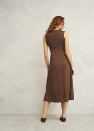 Carmen Linen Dress, Chestnut Brown, hi-res