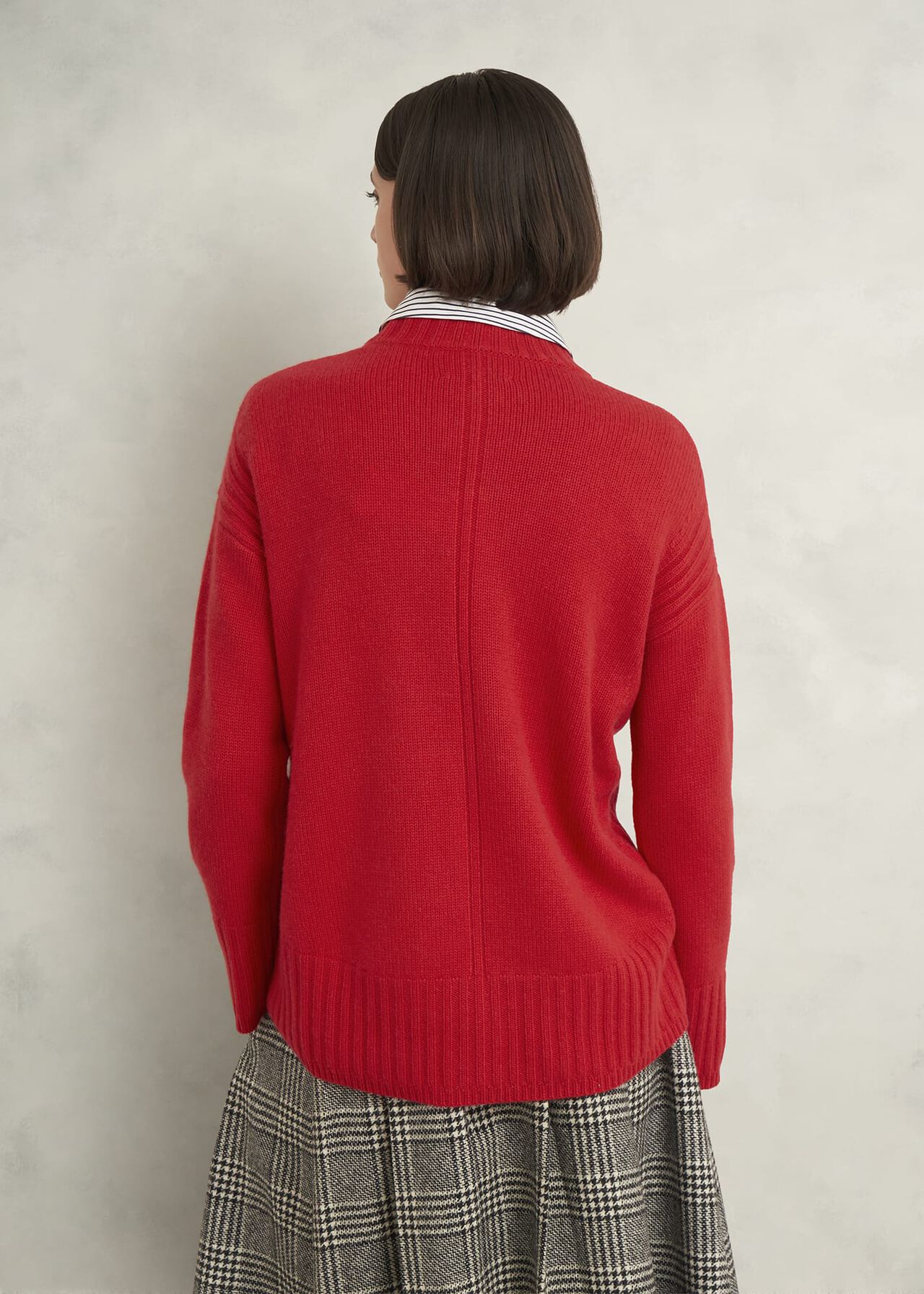 Dora Wool Cashmere Sweater, Vibrant Red, hi-res