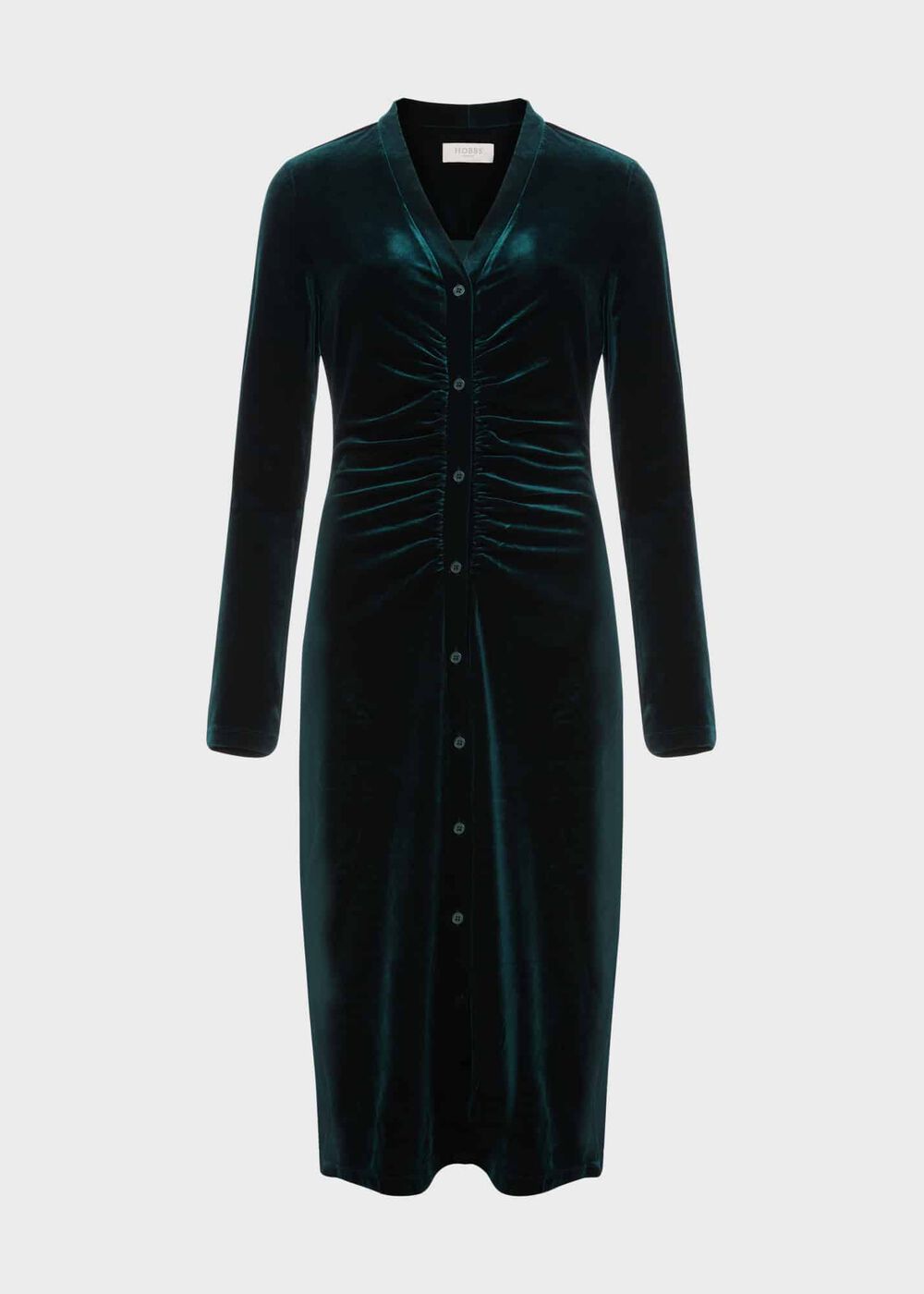 Hatty Velvet Dress, Dark Green, hi-res