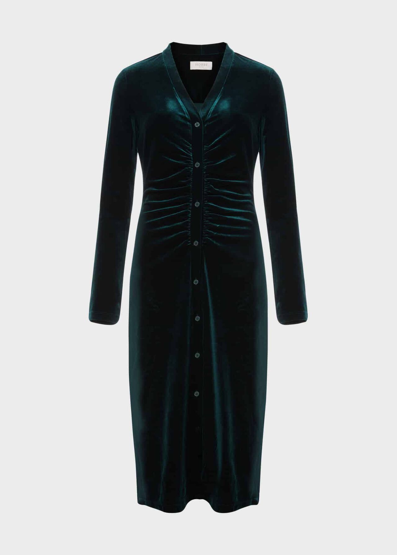 Hatty Velvet Dress, Dark Green, hi-res