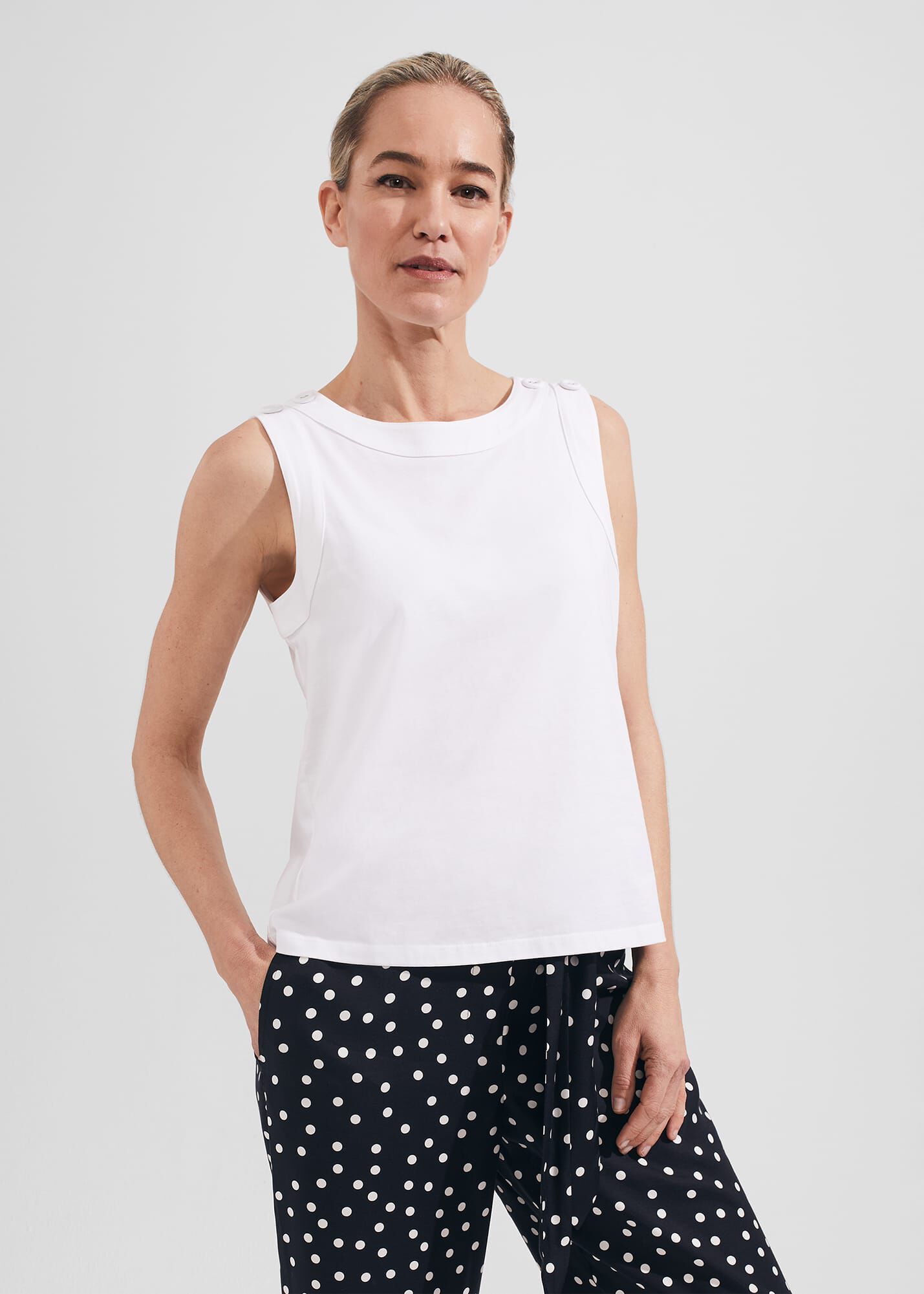 Maddy Cotton Sleeveless Top | Hobbs UK |