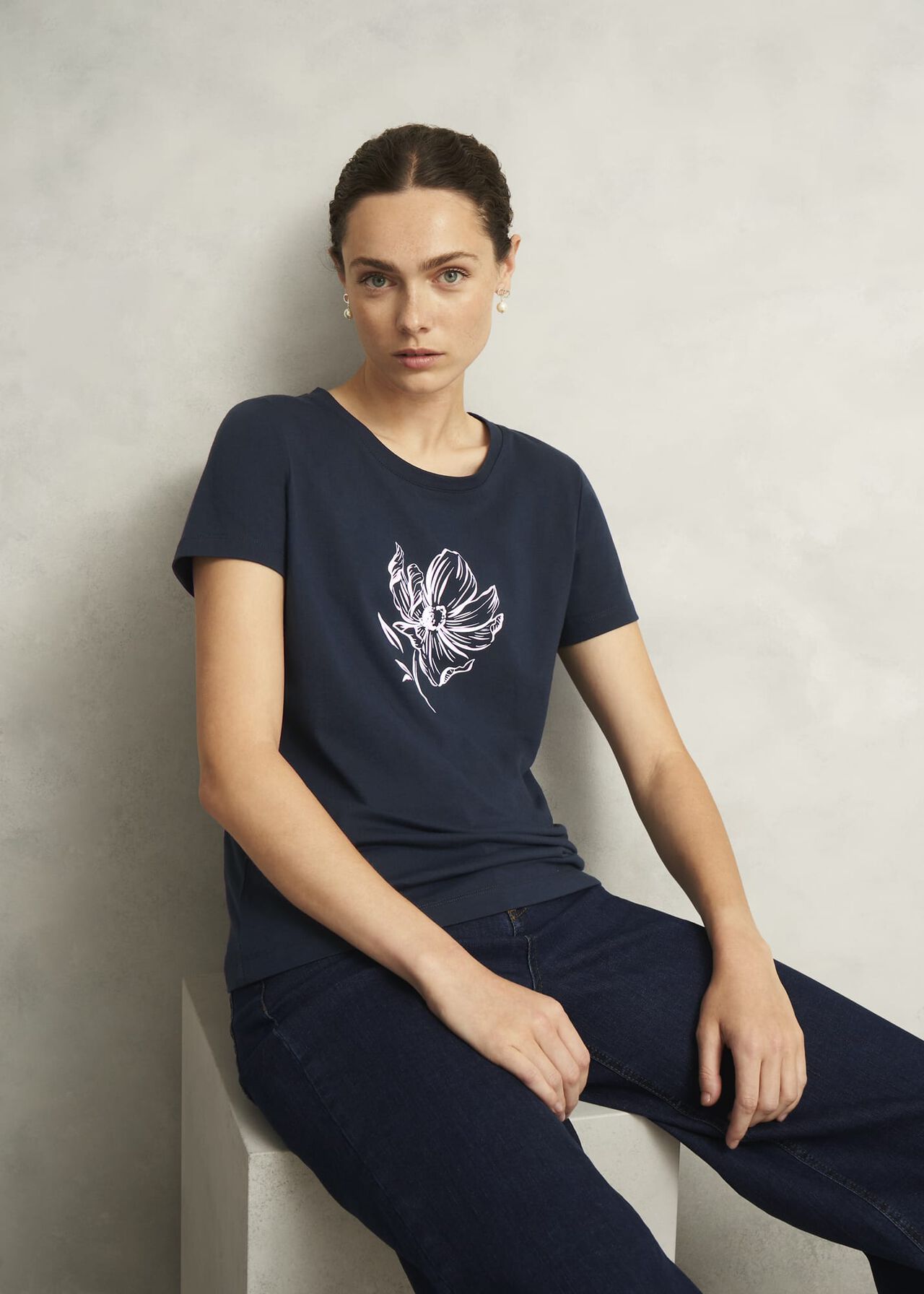 Pixie Print T-Shirt, Navy Multi, hi-res