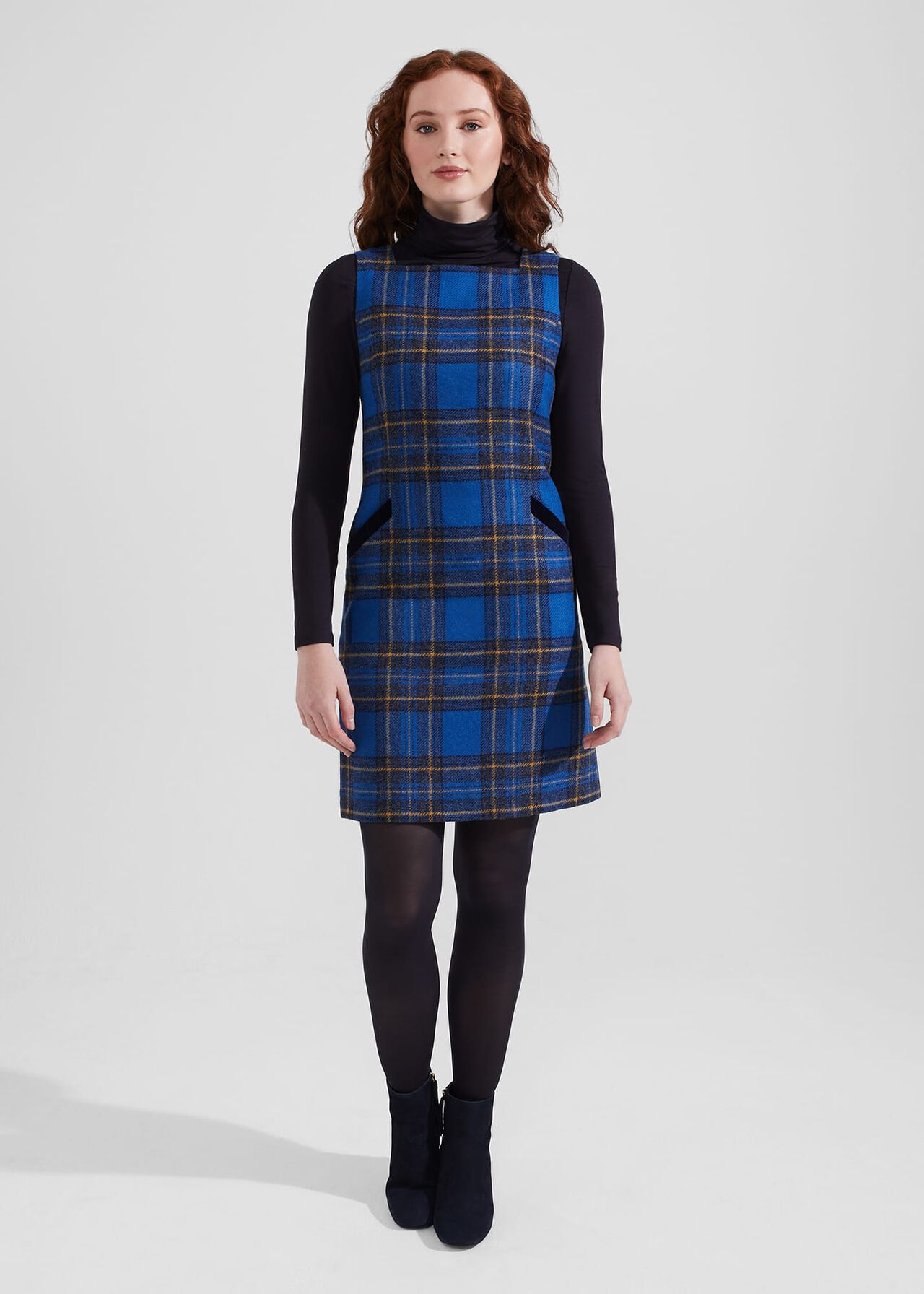 Petite Maven Wool Dress, Blue Multi, hi-res