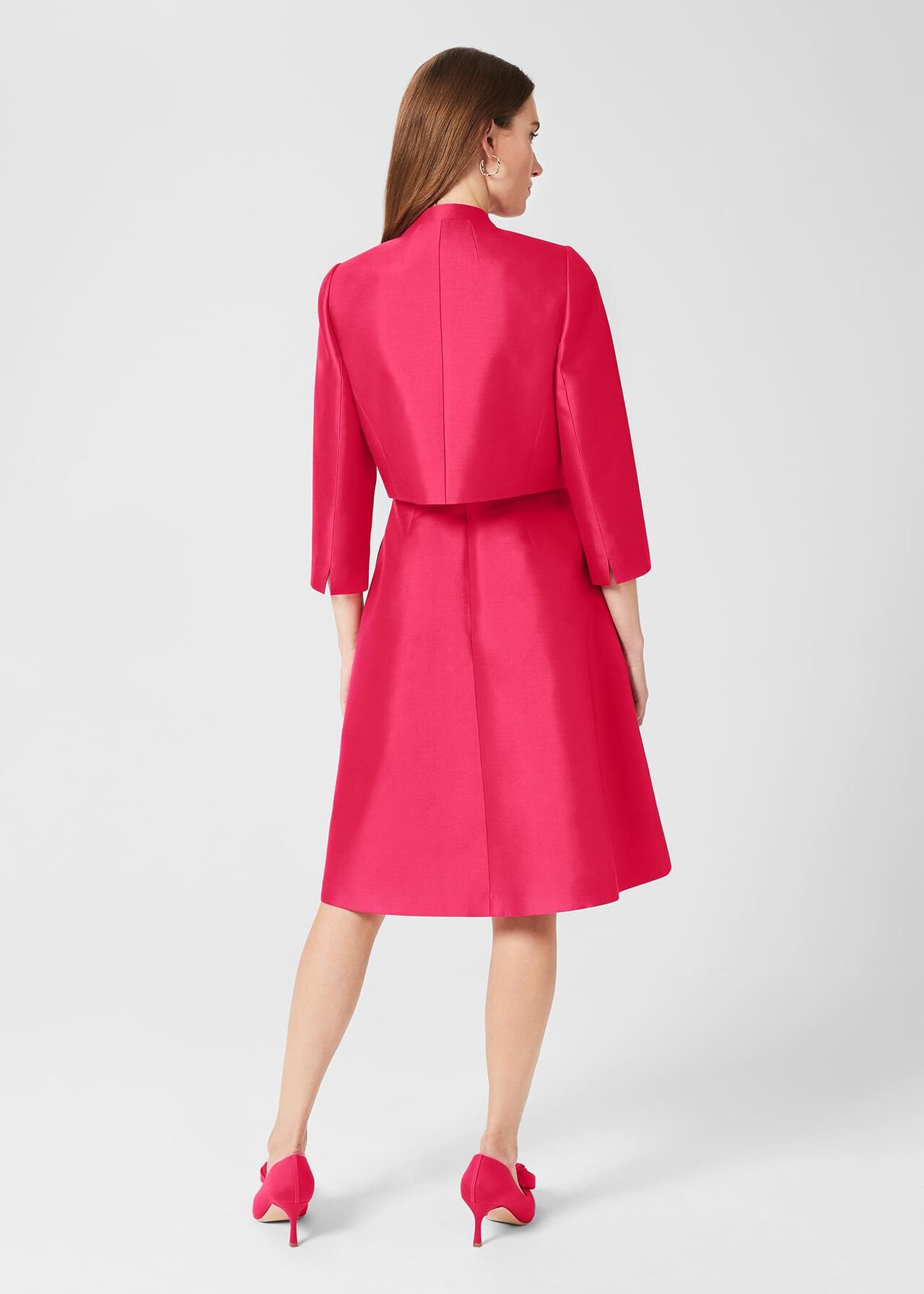 Julietta Silk Blend Jacket, Fuchsia Pink, hi-res