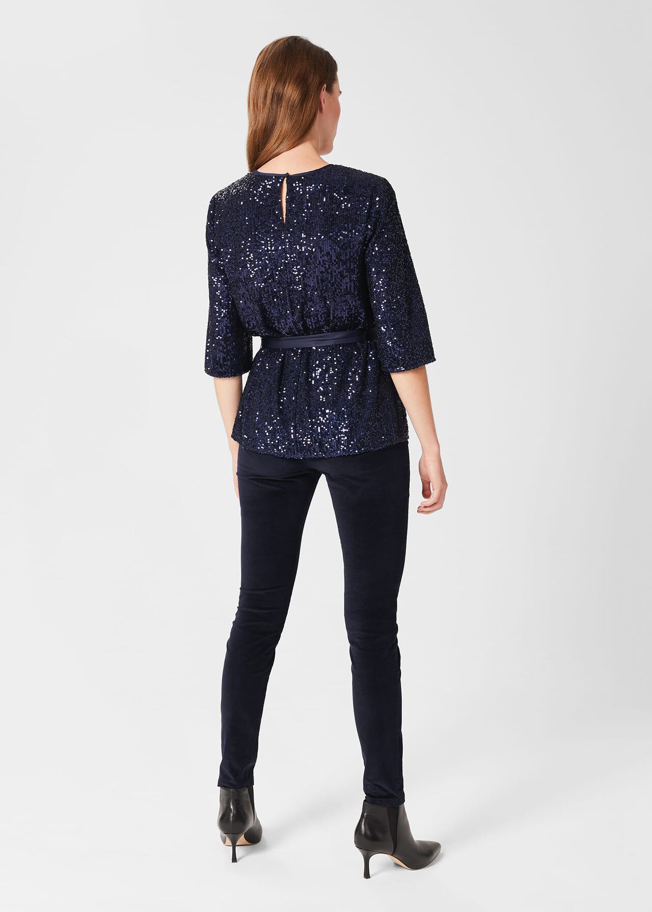 Salma Sequin Top, Ink Blue, hi-res