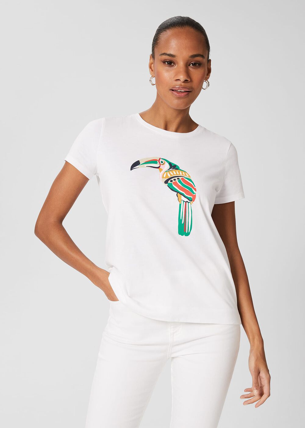Jamie Printed Tee, White Multi, hi-res