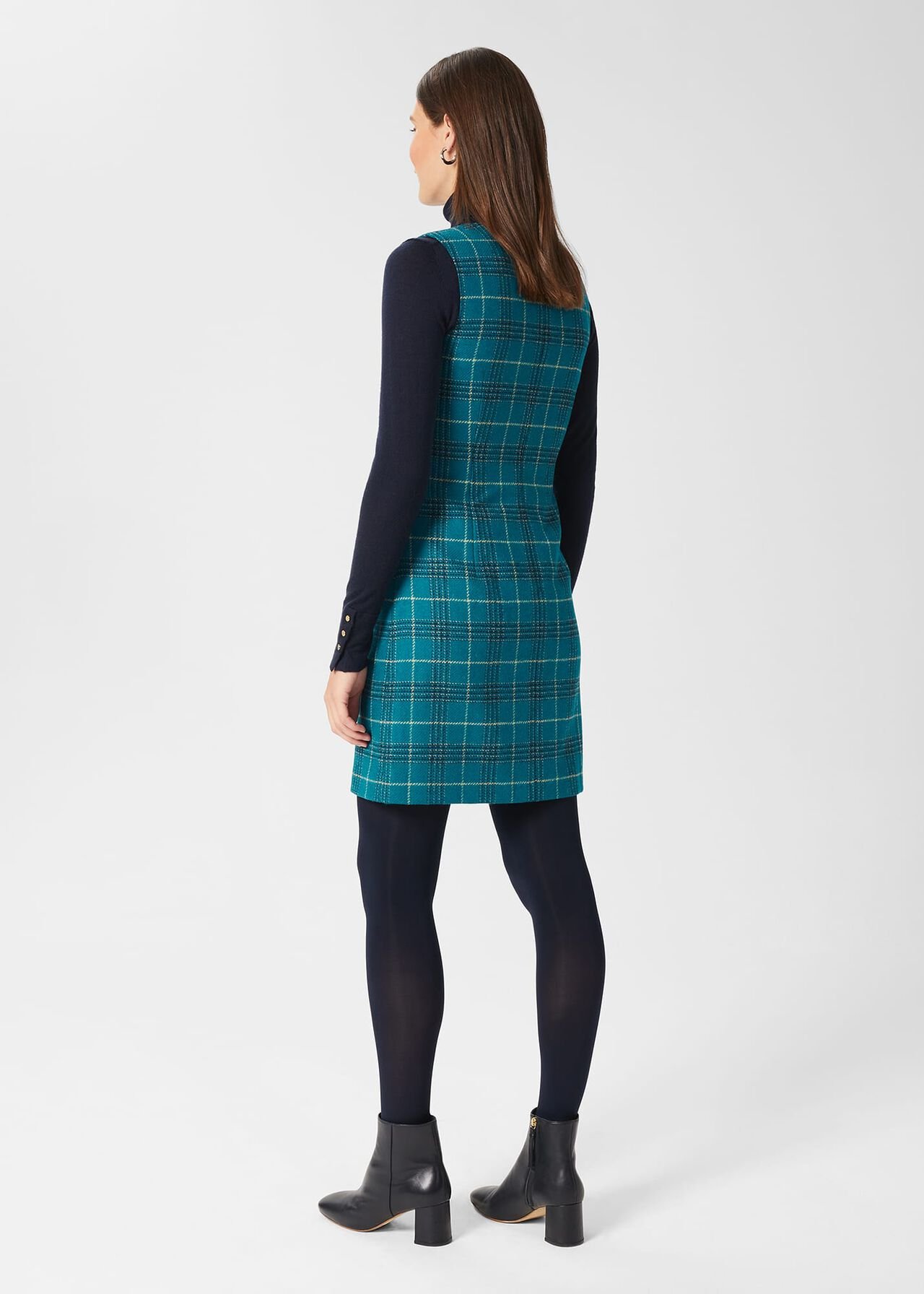 Amaris Aline Wool Dress, Green Multi, hi-res