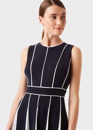 Grace Fit And Flare Midi Dress, Navy Ivory, hi-res