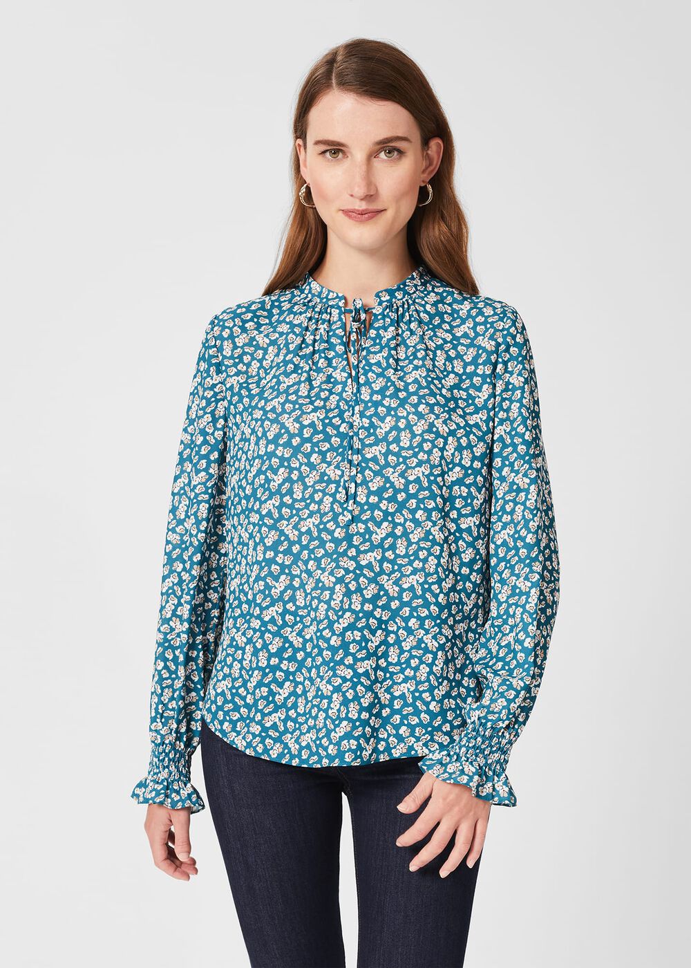 Aisha Blouse, Blue Multi, hi-res