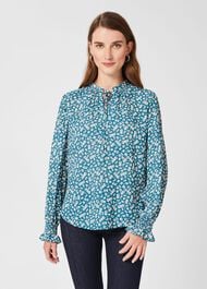 Aisha Blouse, Blue Multi, hi-res