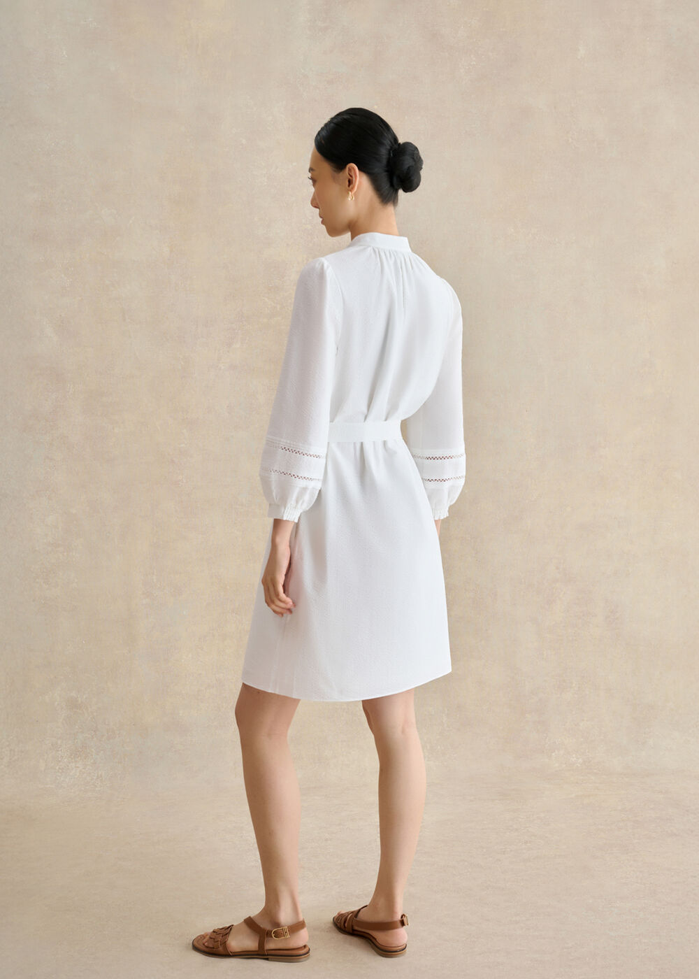 Sabel Cotton Dress, White, hi-res