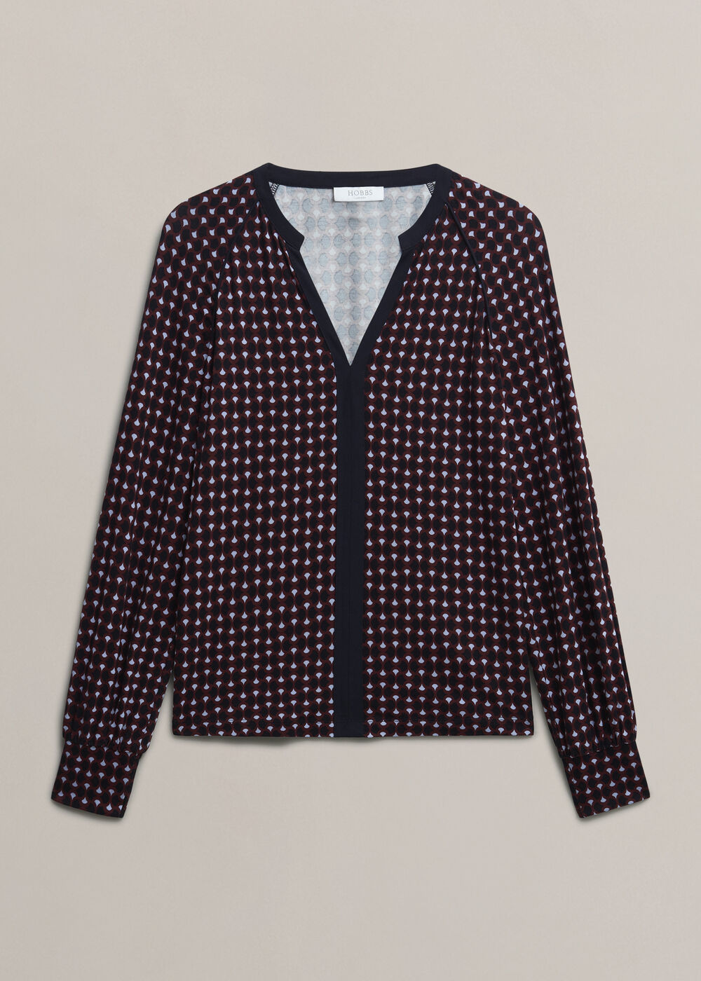 Zelia Printed Top, Navy Multi, hi-res