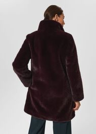 Maddox Faux Fur Coat, Dark Berry, hi-res