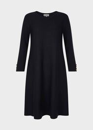Cora Knitted Dress, Navy, hi-res