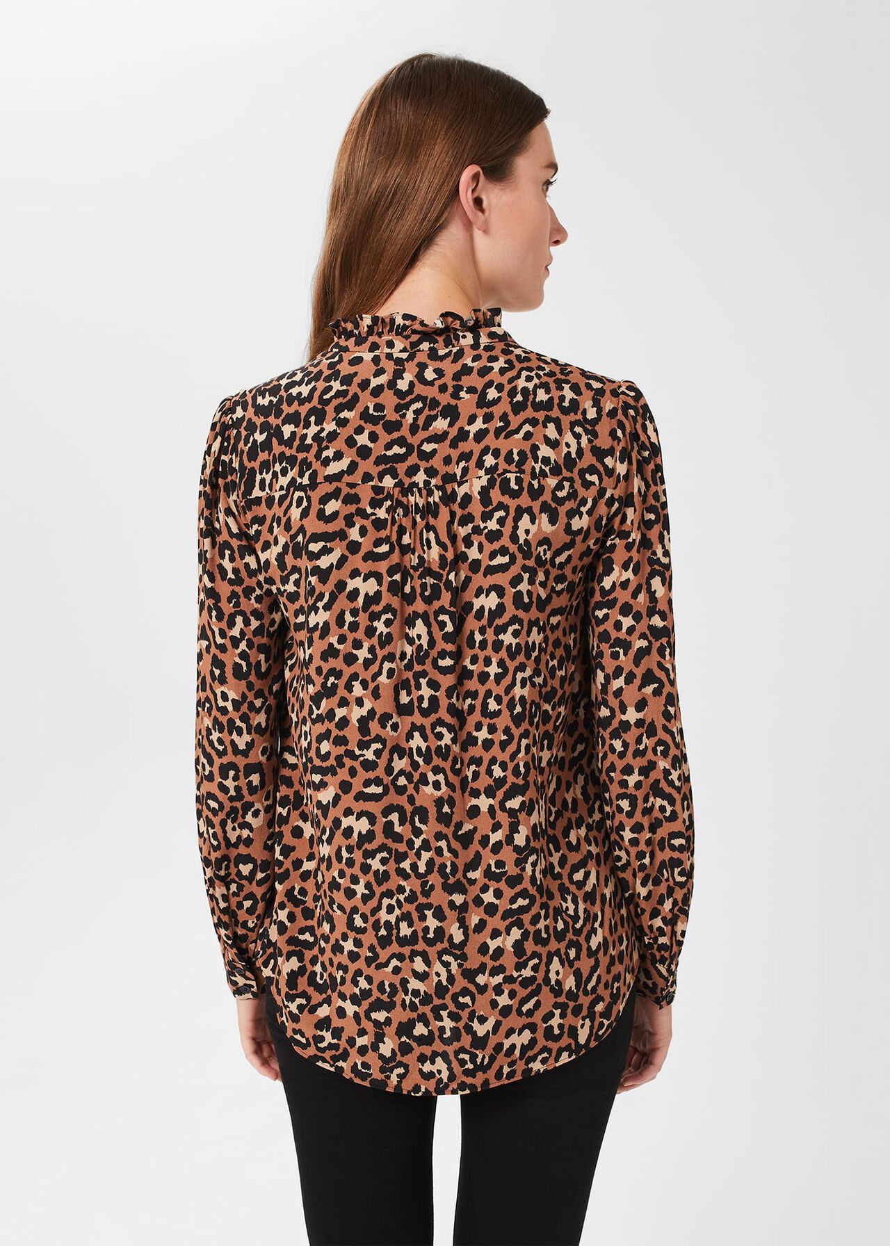 Rosamund Leopard Print Blouse, Vicuna Camel, hi-res