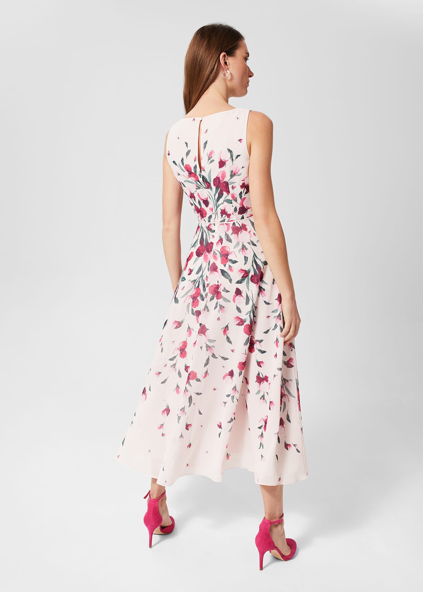 Petite Carly Floral Midi Dress Hobbs ROW