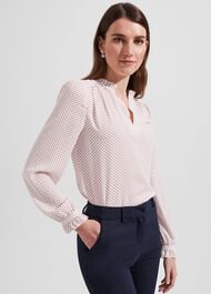 Delany Blouse, Ivory Pecan, hi-res