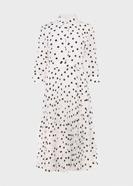 Leona Spot Midi Dress, Ivory Navy, hi-res