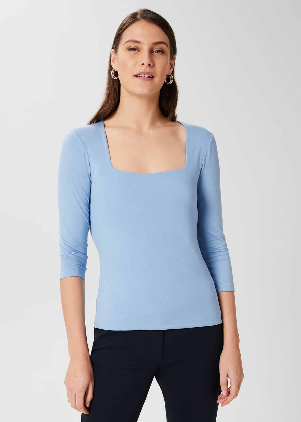 Debbie Double Fronted Top, Serene Blue, hi-res