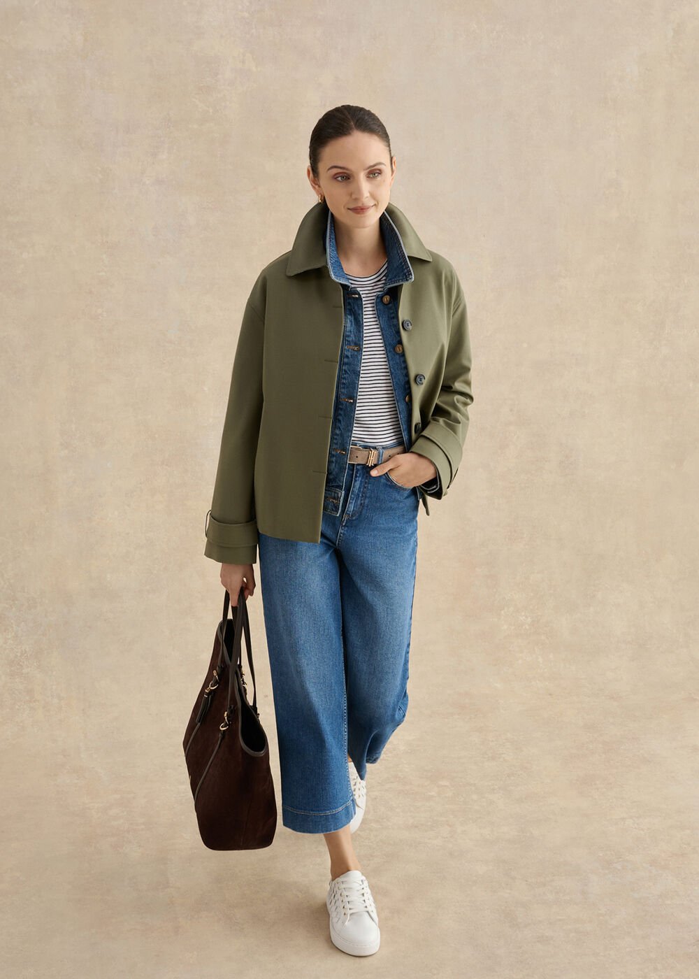 Adaline Cotton Slub Striped T-Shirt, White Navy, hi-res