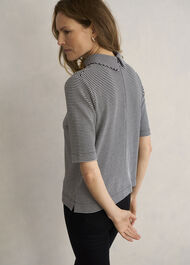 Tali Textured Top, Navy Ivory, hi-res