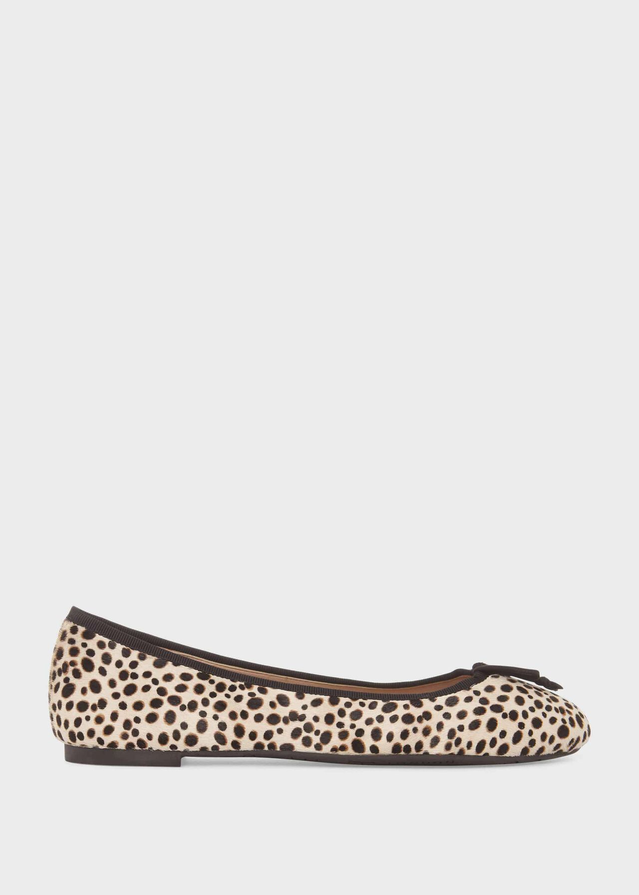 Flo Animal Print Leather Ballerinas, Spot Hair On, hi-res