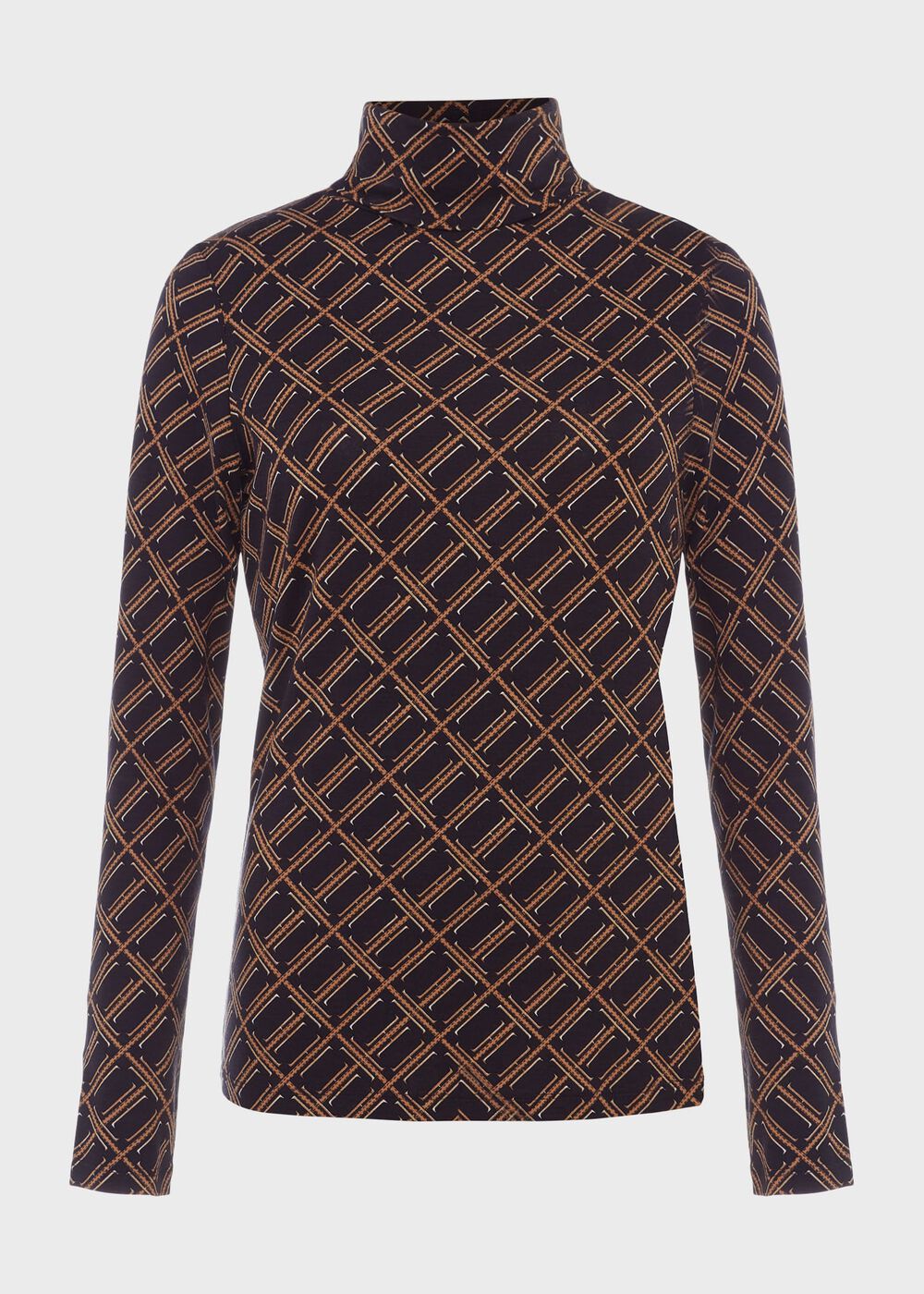 Mischa Roll Neck Top, Navy Multi, hi-res