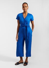 Aliya Linen Jumpsuit, Atlantic Blue, hi-res