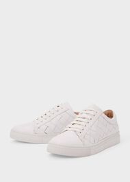 Yasmin Leather Trainers , White, hi-res