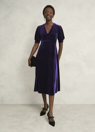 Dormer Velvet Dress, Midnight Purple, hi-res