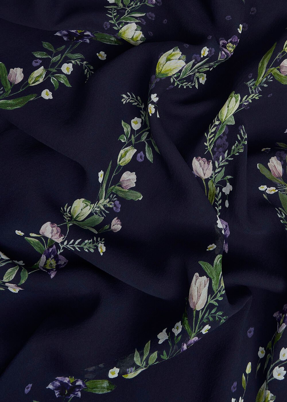 Ros Floral Silk Dress, Midnight Multi, hi-res