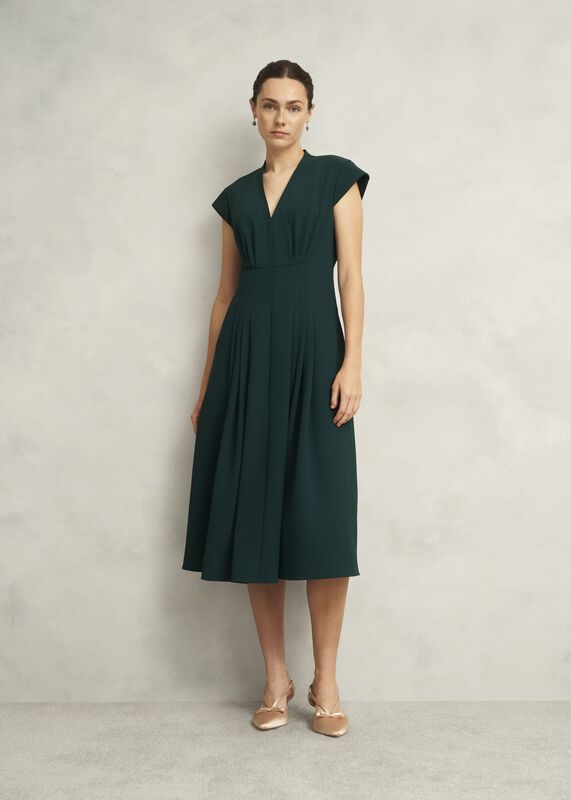 Sophie V Neck Pintuck Dress