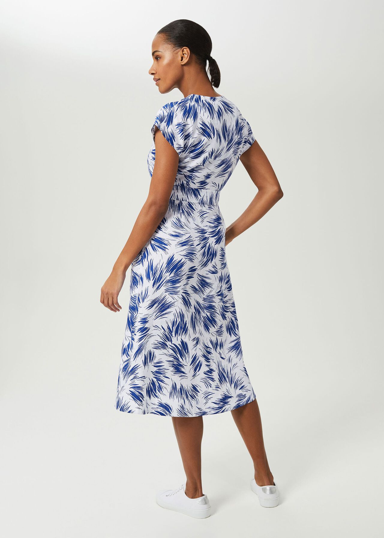 Rory Linen Dress, Ivory Blue, hi-res