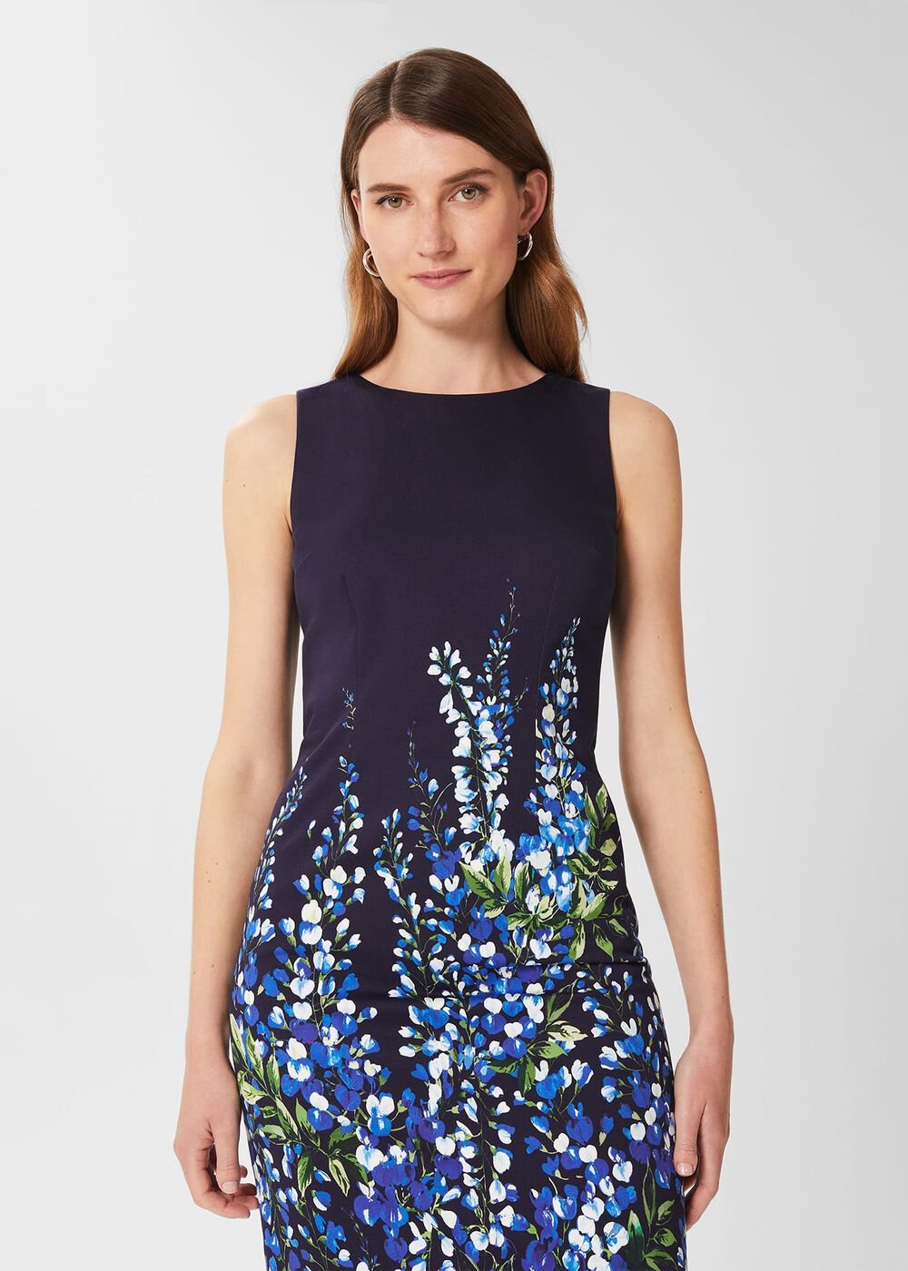 Fiona Floral Shift Dress, Navy Blue, hi-res