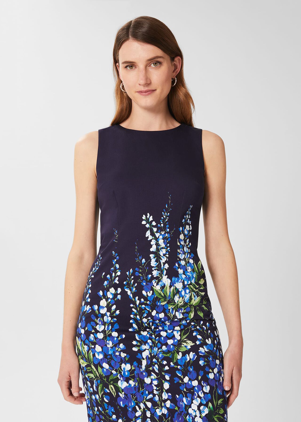 Fiona Floral Shift Dress, Navy Blue, hi-res